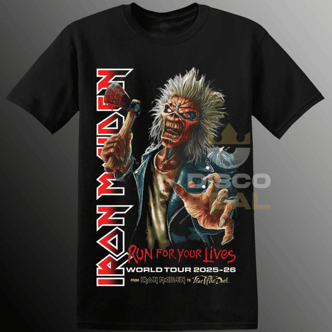 POLERA IRON MAIDEN - RUN FOR YOUR LIVES WORLD TOUR 2025 - 2026 (MODELO 2)
